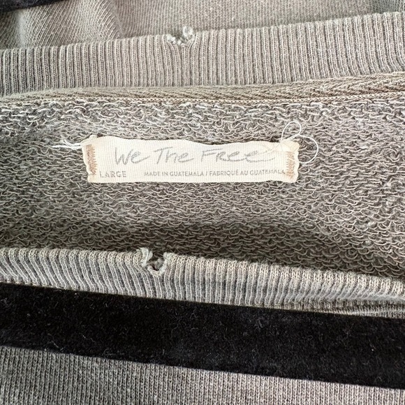 Free People We The Free Camden Distressed Oversized Sweatshirt Women Large Green - Picture 6 of 11